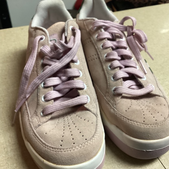 Ladies Skechers Sport memory foam slip on mule sneakers size 8 PINK SUEDE💚🩷💚 - Picture 13 of 14